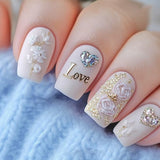 24pcs/Set 3D Heart Pattern Press-On Nails