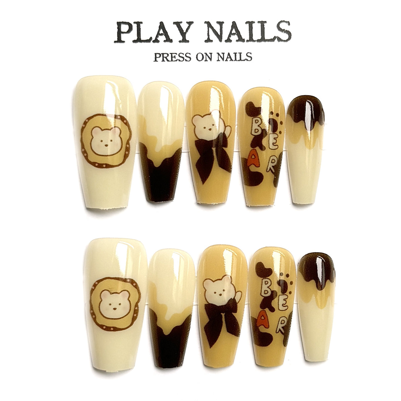 10pcs/Set Cartoon Bear Press-On Nails