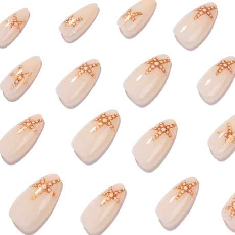 24pcs/Set White Starfish Press-On Nails