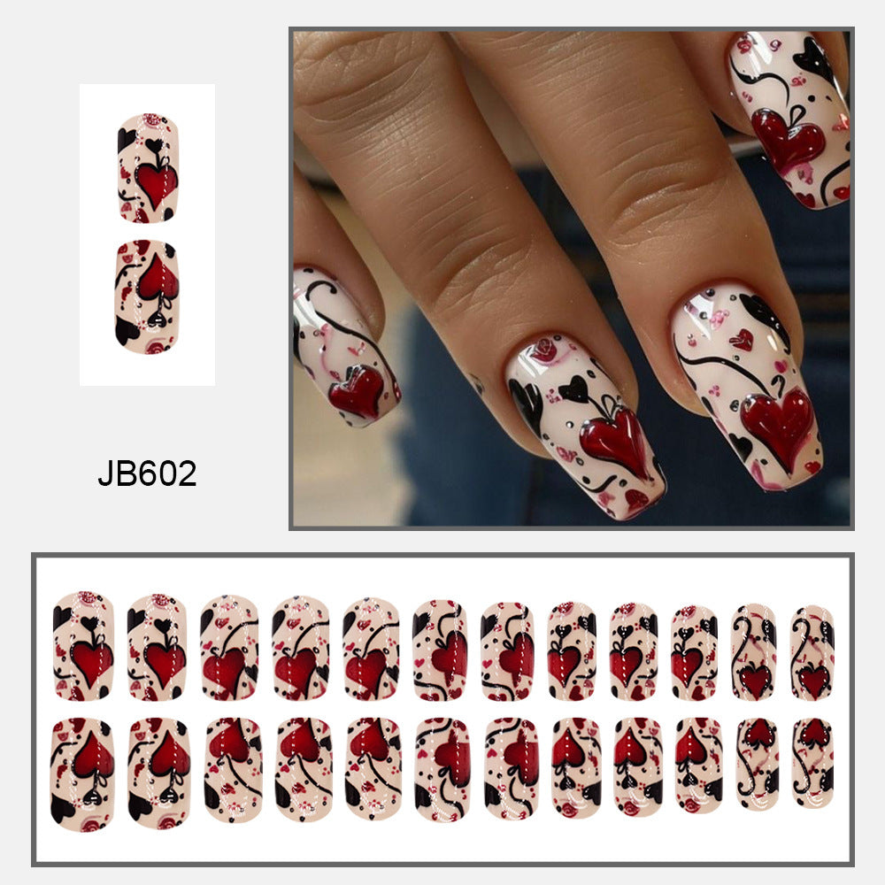 24pcs/Set Flower Press-On Nails