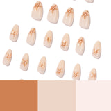 24pcs/Set White Starfish Press-On Nails