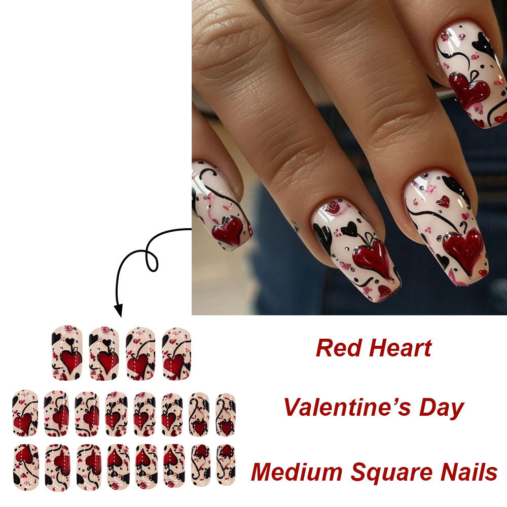 24pcs/Set Flower Press-On Nails