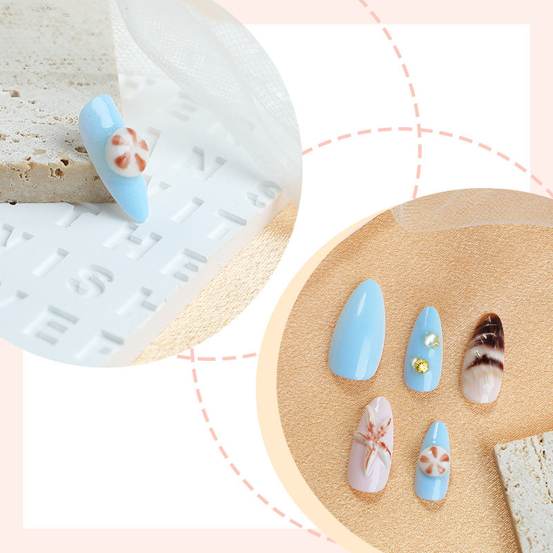 24pcs/Set 3D Art Shell Press-On Nails