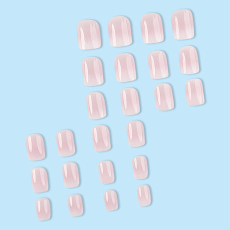 24pcs/Set Milky White Gradient Press-On Nails