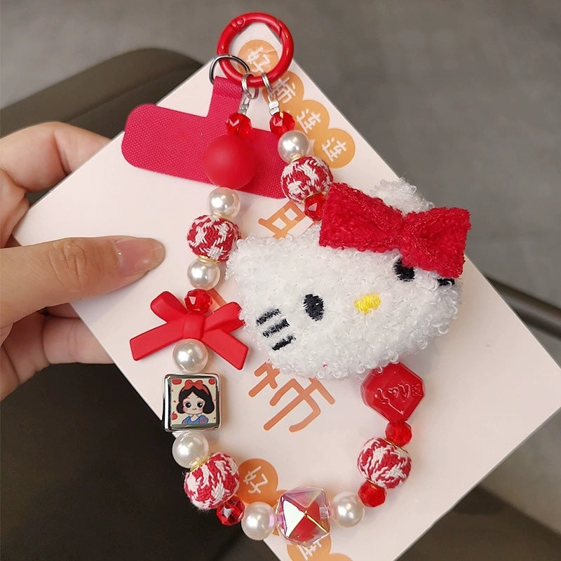 Plush Cat Doll Keychain & Phone Strap