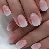 24pcs/Set Milky White Gradient Press-On Nails