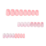 24pcs/Set Pink French Gradient Press-On Nails