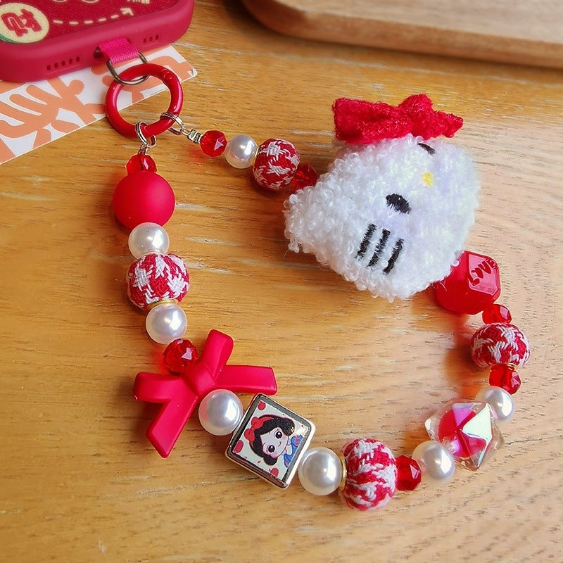 Plush Cat Doll Keychain & Phone Strap