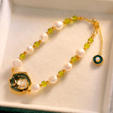 Enamel Oil Drop Baroque Pearl Bracelet