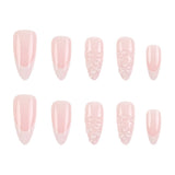 24pcs/Set 3D Water Drop Minimalist French Press-On Nails