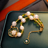 Enamel Oil Drop Baroque Pearl Bracelet