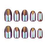 24pcs/Set Aurora Cat Eye Press-On Nails