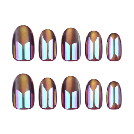 24pcs/Set Aurora Cat Eye Press-On Nails