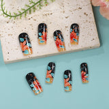 24pcs/Set Flowers Press-On Nails