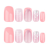 24pcs/Set Pink French Gradient Press-On Nails