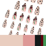 24pcs/Set Leopard Print 3D Cherry Press-On Nails