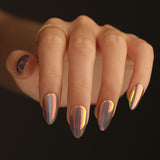 24pcs/Set Aurora Cat Eye Press-On Nails