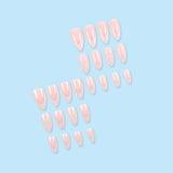 24pcs/Set 3D Water Drop Minimalist French Press-On Nails