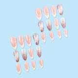 24pcs/Set Blazing Sparkling White French Tips Press-On Nails