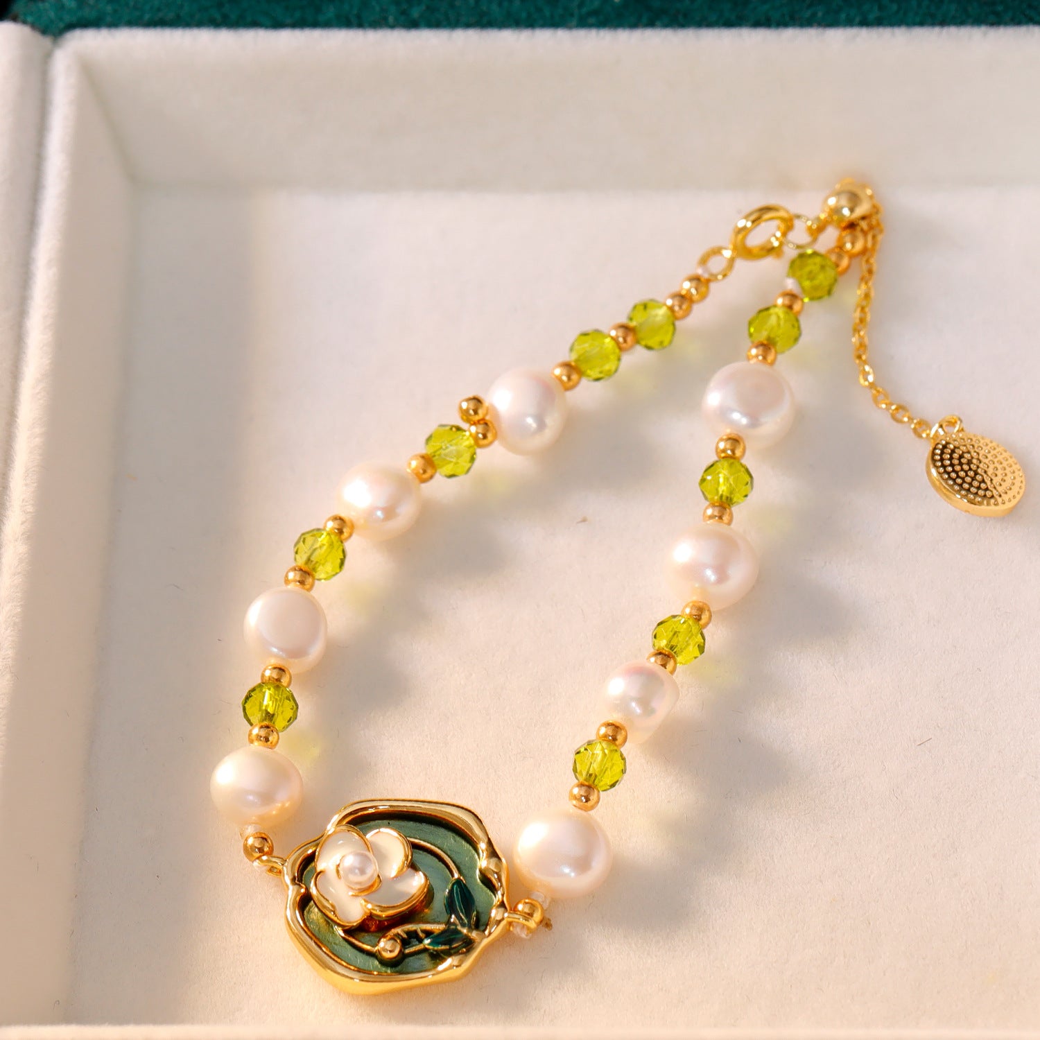 Enamel Oil Drop Baroque Pearl Bracelet