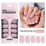 24pcs/Set Classic French Style Almond Press-On Nails
