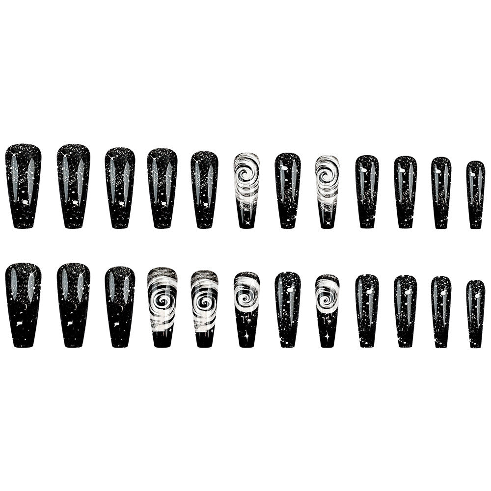 24pcs/Set Space Black Hole Press-On Nails