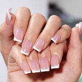 24pcs/Set Classic French Style Almond Press-On Nails