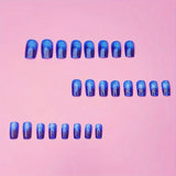 24pcs/Set Blue Lightning Press-On Nails