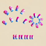 24pcs/Set Pink Botanical Flowers Press-On Nails