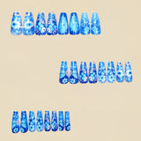 24pcs/Set Blue Gradient Butterfly Press-On Nails