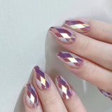 24pcs/Set Pink Chrome Press-On Nails