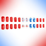 24pcs/Set Red, White & Blue Stars Press-On Nails