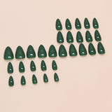 24pcs/Set Solid Dark Green Press-On Nails