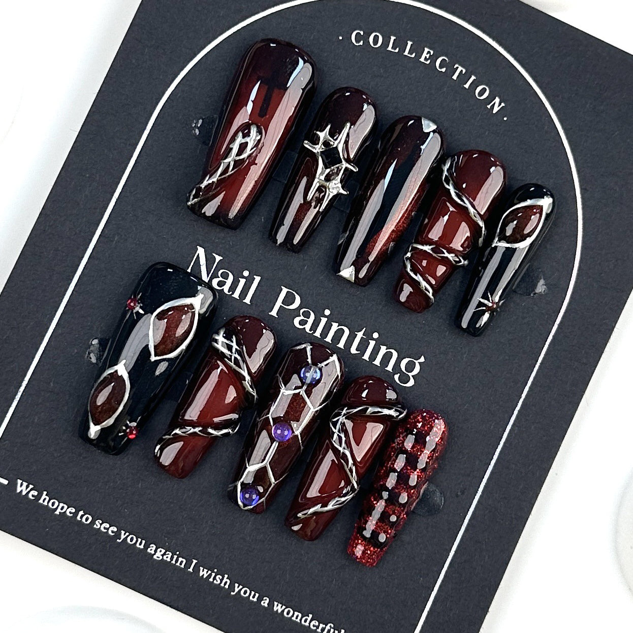 10pcs/Set 3D Art Snake Press-On Nails