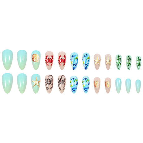 24pcs/Set Starfish & Seashell Press-On Nails