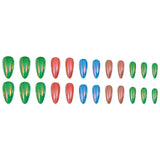 24pcs/Set Holographic Multicolor Press-On Nails