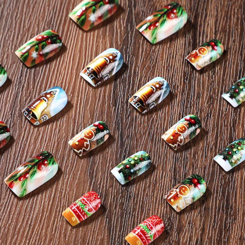 24pcs/Set Christmas Press-On Nails