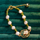 Enamel Oil Drop Baroque Pearl Bracelet