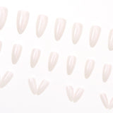 24pcs/Set Aurora Pearlescent White Press-On Nails