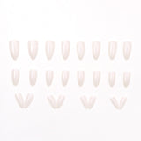 24pcs/Set Aurora Pearlescent White Press-On Nails