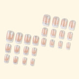 24pcs/Set Glitter French Tip Press-On Nails