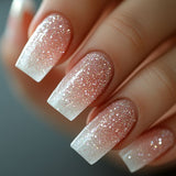 24pcs/Set Minimalist Starry Glitter Press-On Nails