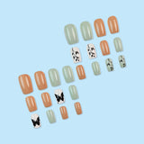 24pcs/Set Butterfly Leaves Press-On Nails