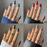 24pcs/Set Solid Color Press-On Nails