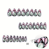 24pcs/Set Butterfly Wings Press-On Nails