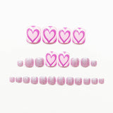 24pcs/Set Sparkling Heart Press On Toe Nails