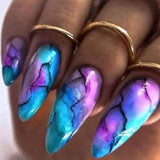 24pcs/Set Colorful Marble Gradient Press-On Nails