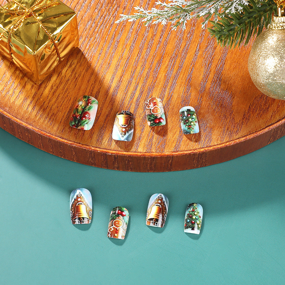 24pcs/Set Christmas Press-On Nails