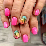 24pcs/Set Pink Palm Tree Press-On Nails