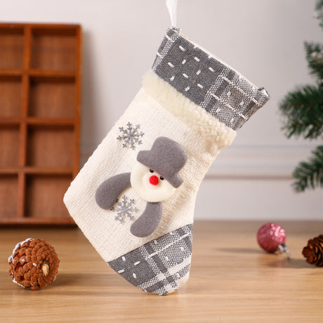 Elegant Gray and White Christmas Stocking